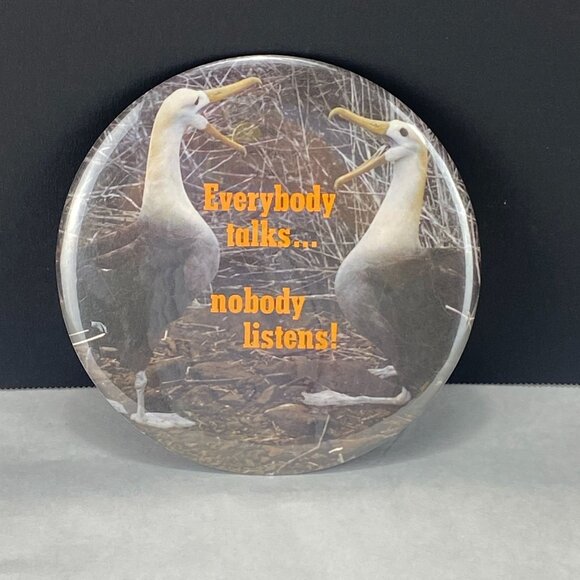 Hallmark Springbok 6 Inch Pinback Pin Seagulls Everybody Talks Nobody Listens - Picture 1 of 7